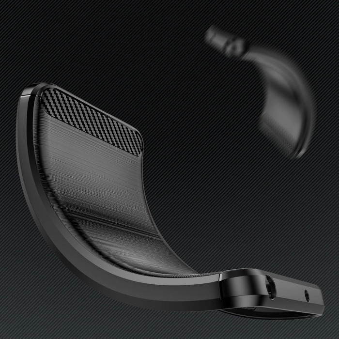 Carbon Case Silikonhülle für iPhone 16 - Schwarz