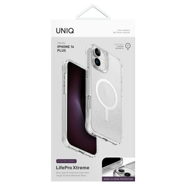 UNIQ etui LifePro Xtreme iPhone 16 Plus 6.7" Magclick Charging przezroczysty/tinsel lucent