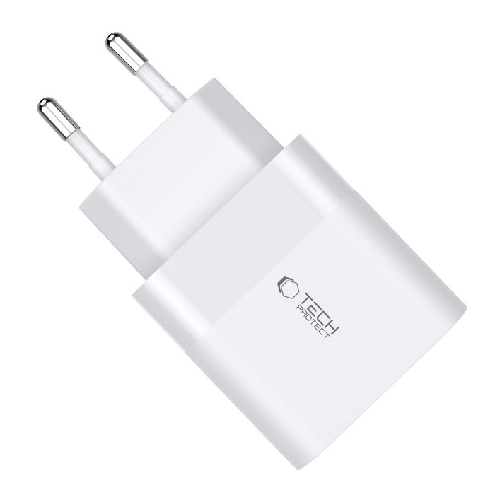 TECH-PROTECT C30W 2-PORT NETZWERK-LADEGERÄT PD30W/QC3.0 WEISS