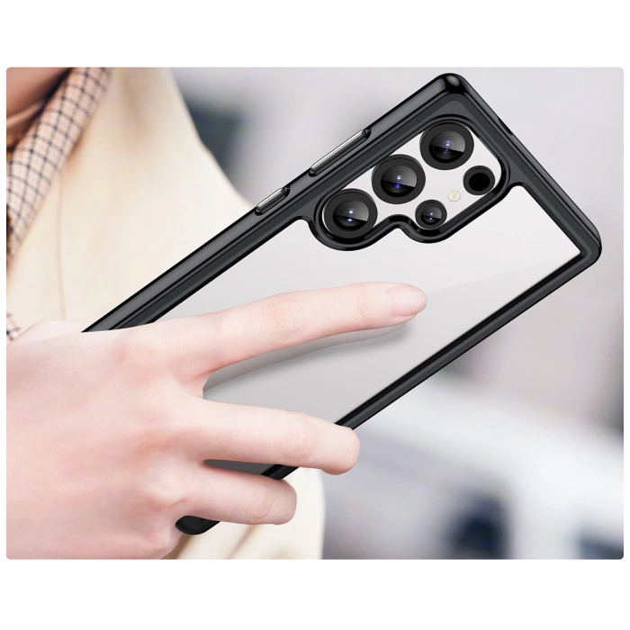 Outer Space Case Silikonhülle mit Gelrahmen für Samsung Galaxy S25 Ultra – Schwarz