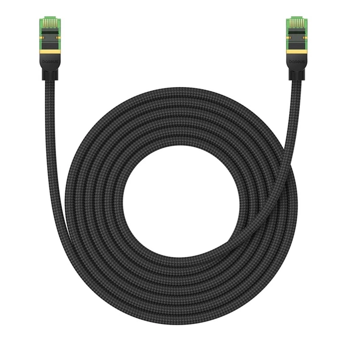 Braided network cable cat.8 Baseus Ethernet RJ45, 40Gbps, 5m (black)