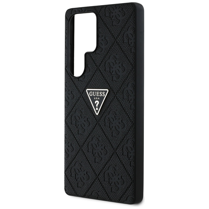 Etui Guess Hot Stamp 4G Pattern Triangle  Metal Logo Samsung Galaxy S25 Ultra czarny