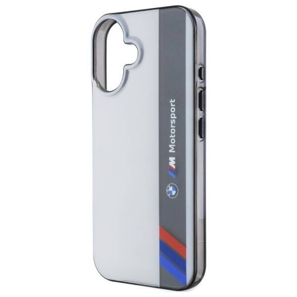 Case BMW iPhone 16 6.1" grey/grey hardcase Motosport IML Vertical Stripe
