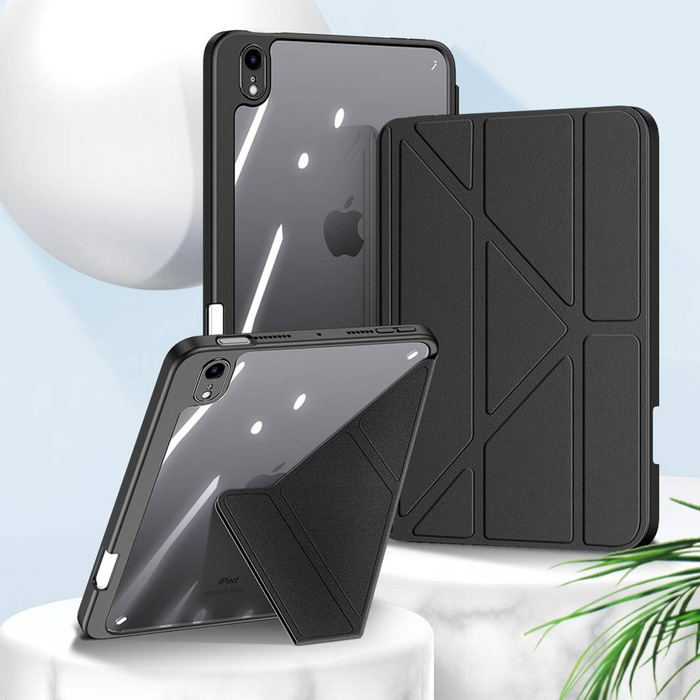 Dux Ducis Magi Hülle für iPad mini 2021 Smart Cover mit Ständer und Aufbewahrung für Apple Pencil grau