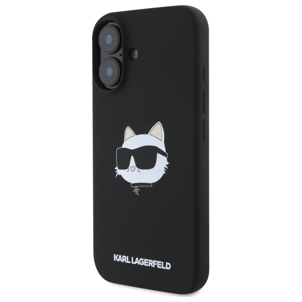 Etui Karl Lagerfeld iPhone 16 czarny/black HC MagSafe Sil Choupette Head Print