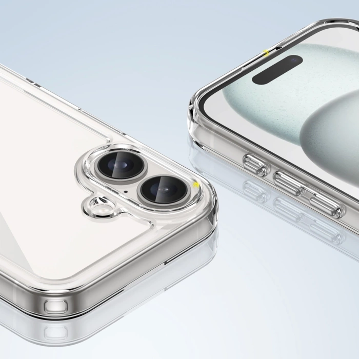 Outer Space Case mit Gelrahmen für iPhone 16 – transparent