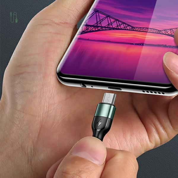 Kábel Opletený USAMS Micro USB U55 2A 1m SJ450USB01 US-SJ450 Black