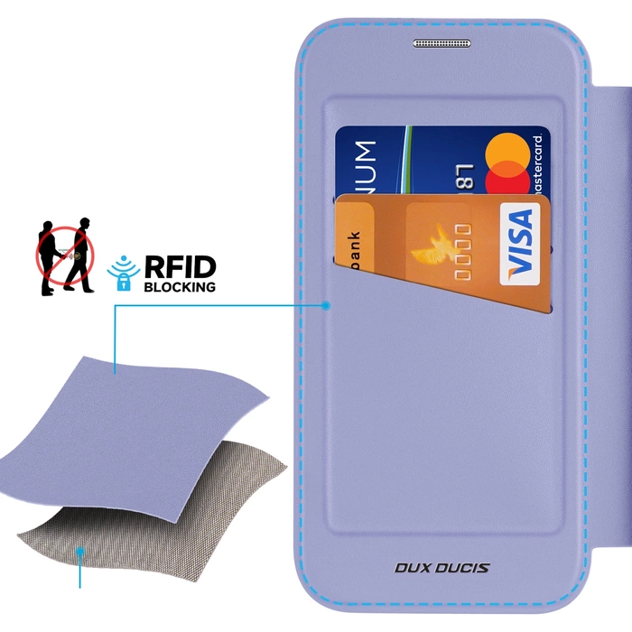 Dux Ducis Skin X Pro iPhone 16 Pro Case with MagSafe and Flip Cover - Purple