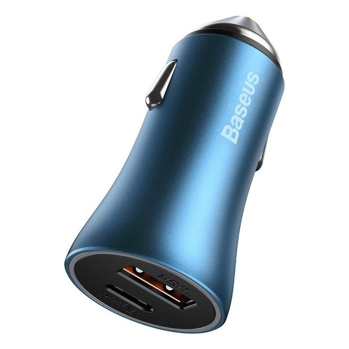 Baseus Golden Contactor Pro Fast USB Car Charger Type C / USB 40 W Power Delivery 3.0 Quick Charge 4+ SCP FCP AFC blue (CCJD-03)