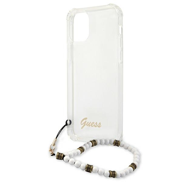 Cover GUESS Apple iPhone 12 12 Pro White Pearl Clear Hardcase