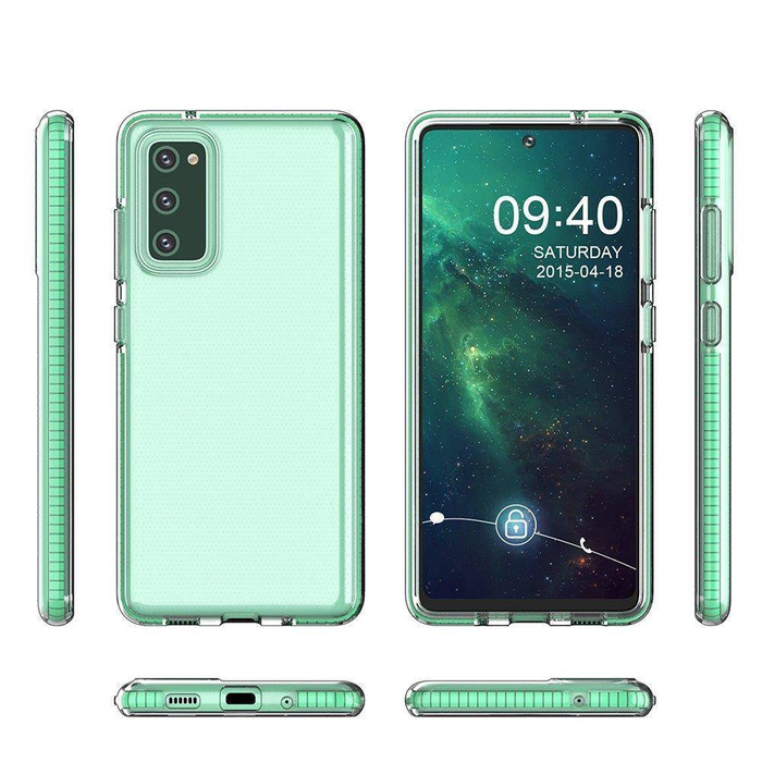 Pružinový Case gelový kryt pouzdro s barevným rámečkem pro Samsung Galaxy A72 4G černý