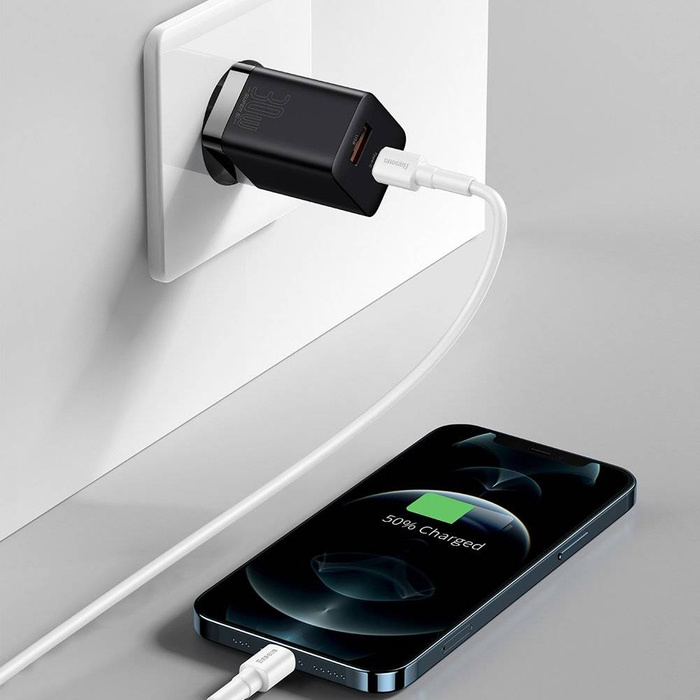 Rychlá nabíječka Baseus Super Si Pro USB / USB typu C 30W Power Delivery Quick Charge černá (CCSUPP-E01)