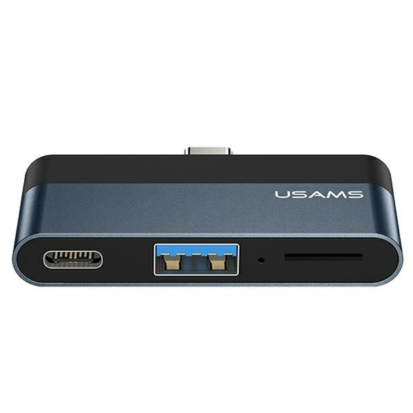 USAMS Adaptador HUB USB 3.0/USB-C/Micro SD gris/gris SJ491HUB01 (US-SJ491)