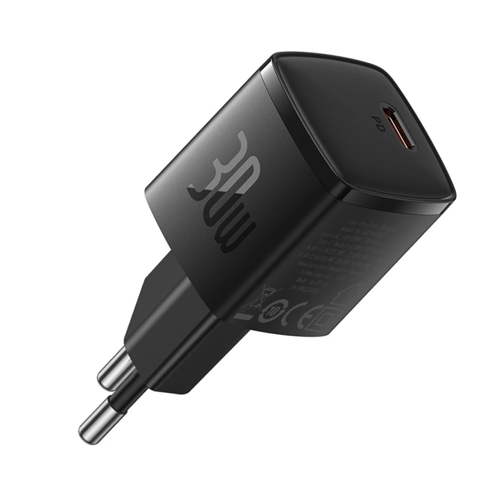 Baseus Cube Pro 30W USB-C Wandladegerät – Schwarz
