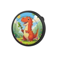 AirTag-Badge-Hülle – Schwarz mit Dinosaurier-Print
