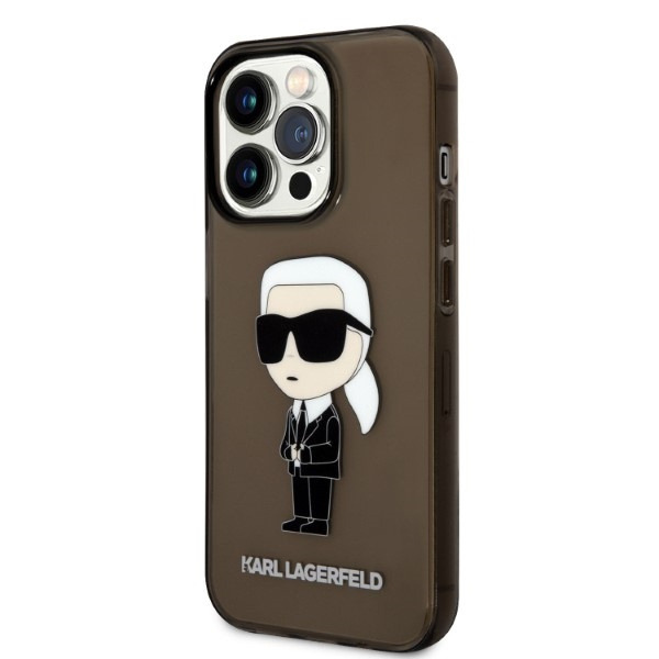 Funda Karl Lagerfeld iPhone 14 Pro 6.1" negro/negro durocase Ikonik Karl Lagerfeld