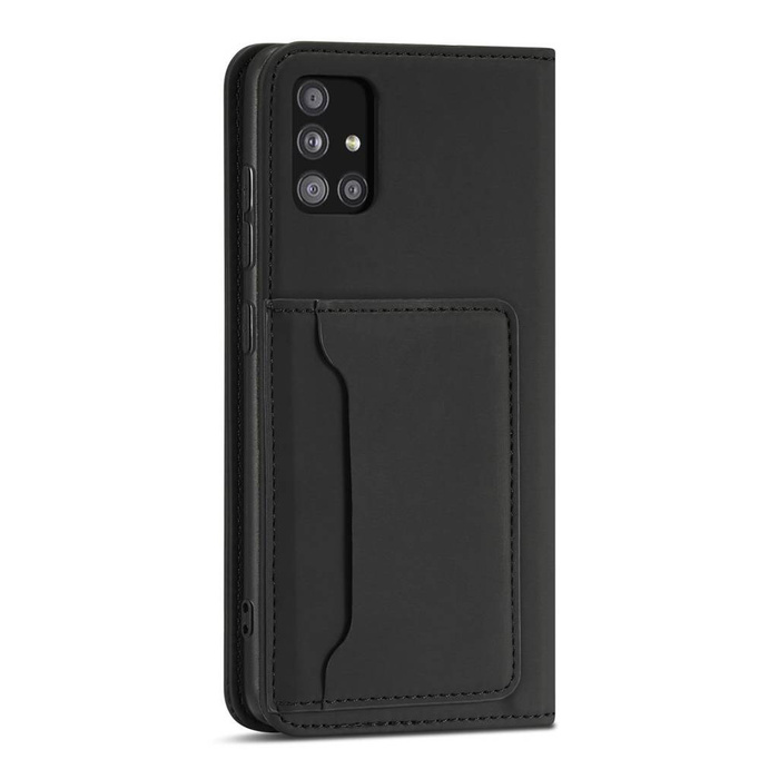 Magnet Card Case Case pro Samsung Galaxy A12 5G Pouch Wallet Card Holder Black