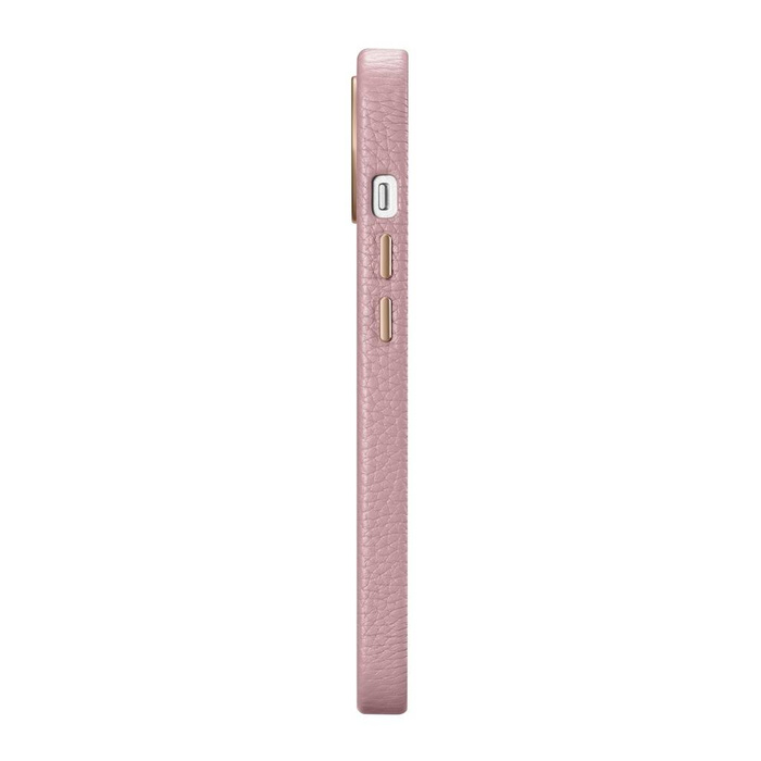 iCarer Litchi Premium Leather Case iPhone 14 Étui en cuir magnétique avec MagSafe rose (WMI14220709-PK)
