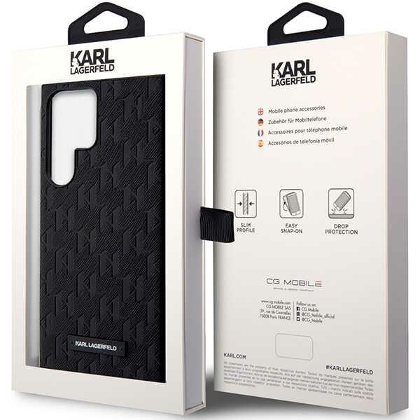 Case Karl Lagerfeld KLHCS23LSAKLHPK S23 Ultra S918 hardcase black/black Saffiano Mono Metal Logo Case