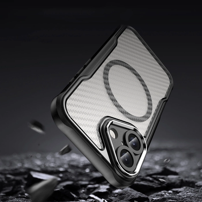 Leading Series MagSafe Silikonhülle für iPhone 16 – Schwarz