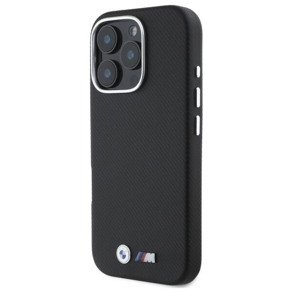 Funda BMW iPhone 16 Pro negro/negro durocase M Edition Kevlar metal envuelto