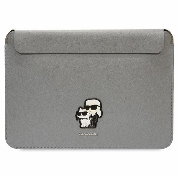 Karl Lagerfeld Manica KLCS14SAKCPMG 14" argento/argento Saffiano Karl&amp;Choupette