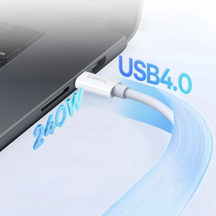 Baseus CB000068 USB-C - Cavo USB-C 240W PD 8K 60Hz 1m - bianco