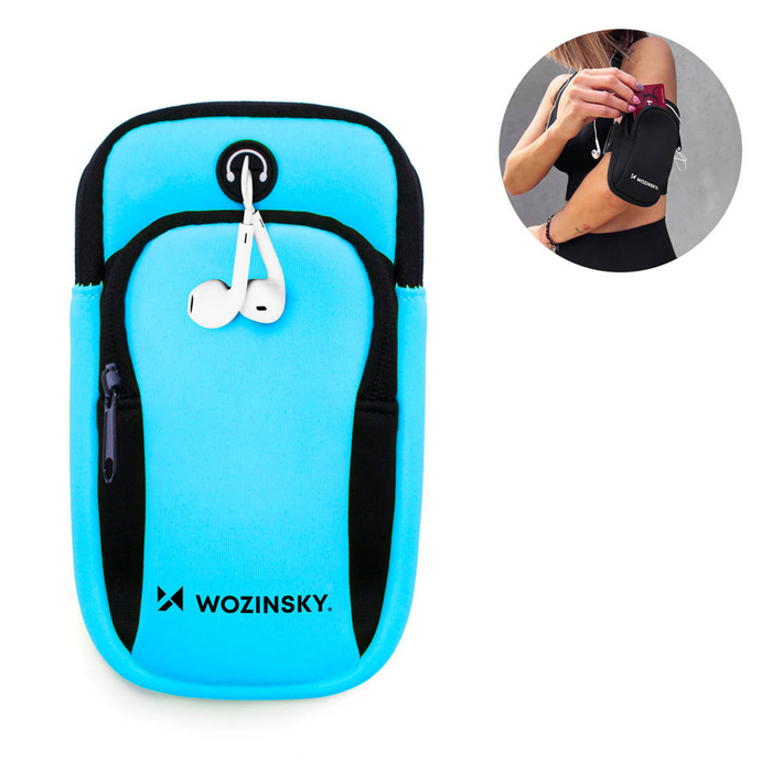 Wozinsky náramek na běžecký telefon modrý (WABBL1)