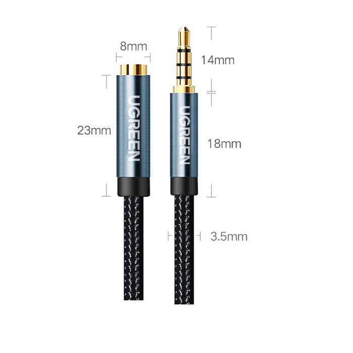 Ugreen câble adaptateur AUX mini jack 3,5 mm câble d'extension 2m bleu (AV118)