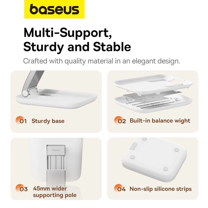 Folding Tablet Stand Baseus Seashell (white)