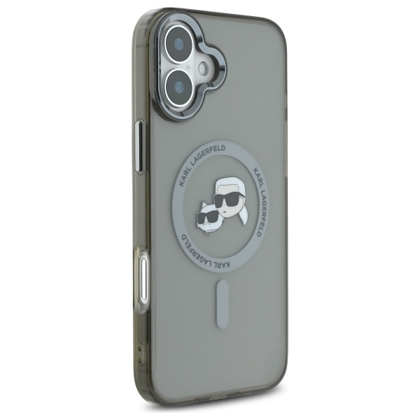 Karl Lagerfeld KLHMP16SHLSKCK iPhone 6.1" czarny/black hardcase IML Metal Karl&Choupette Head MagSafe