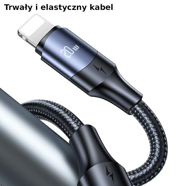 USAMS Kabel U71 USB-C to Lightning 2m 20W PD Fast Charge černá / černá SJ522USB01 (US-SJ522)