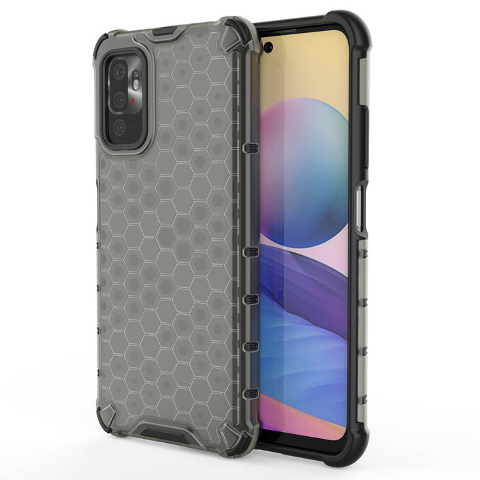 Honeycomb pouzdro pancéřový kryt s gelovým rámem Xiaomi Redmi Note 10 5G / Poco M3 Pro černý
