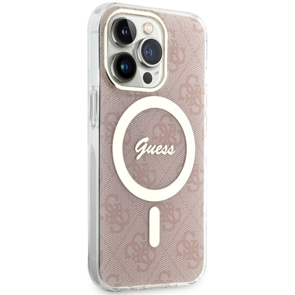 Coque Guess GUHMP13LH4STP iPhone 13 Pro / 13 6.1" rose/pink hardcase 4G MagSafe Case