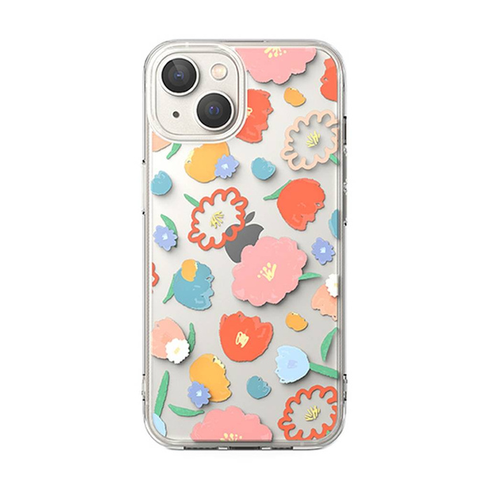 Ringke Fusion Design Armored Sleeve Cover con Gel Frame para iPhone 14 Plus transparente (Floral) (FD637E31)