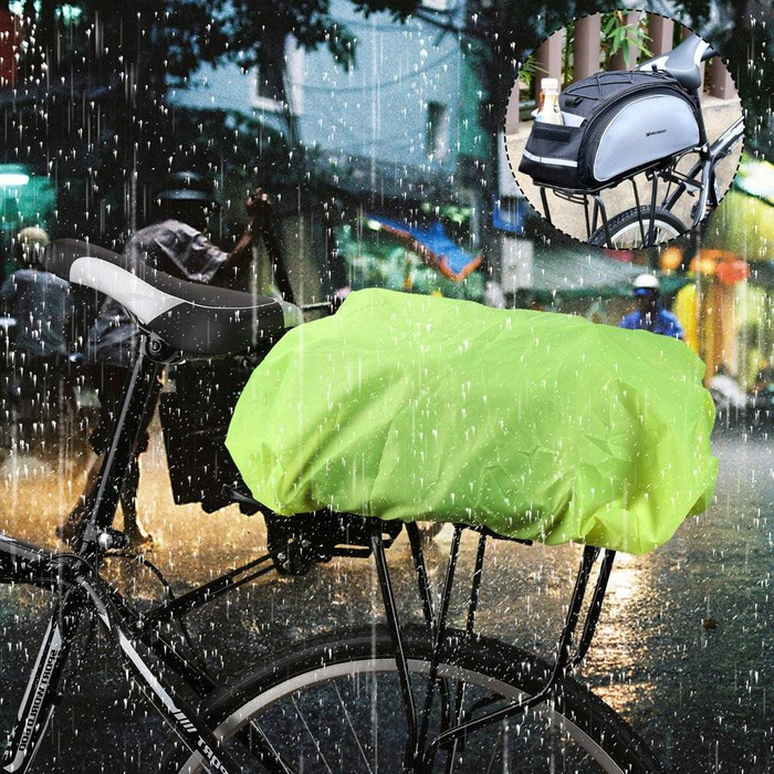 Housse de pluie universelle Wozinsky avec élastique pour sac à dos de vélo vert (WBB5YW)