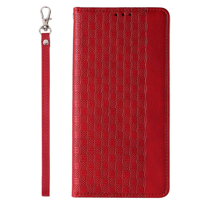 Pouzdro s magnetem pro iPhone 13 Pro Pouch Wallet + Mini Lanyard Pendant Red