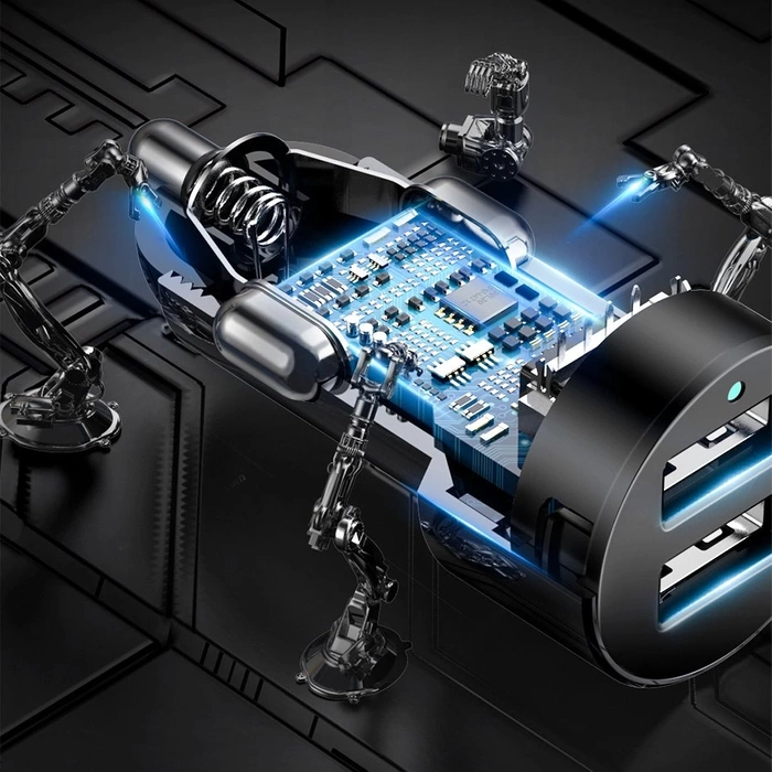 Baseus CRDYQ-01 Splitter 2x Zigarettenanzünder 80W 2x USB-A 3.1A - Schwarz