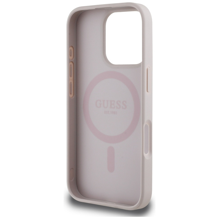 Etui Guess 4G Circle Classic Logo        MagSafe do iPhone 16 Pro różowy