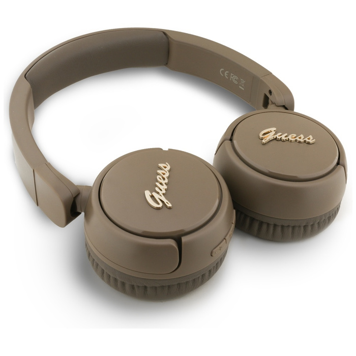 Słuchawki nauszne Guess Bluetooth 5.3    Metal Logo Script brązowy