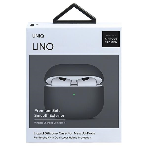 Uniq pouzdro Lino AirPods 3. gen. Silikonově šedá / popelavě šedá