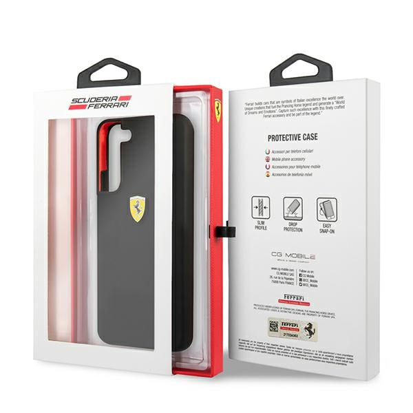 Coque FERRARI Samsung Galaxy S22 Plus On Track Sil silicone noir rigidecase