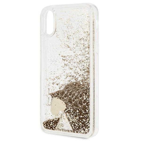 Case GUESS Apple iPhone X Xs Glitter Charms Gold Hardcase