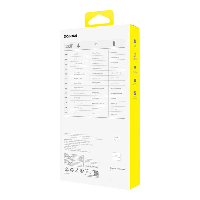 Privacy Protection Tempered Glass Baseus Sapphire iPhone 15 Plus