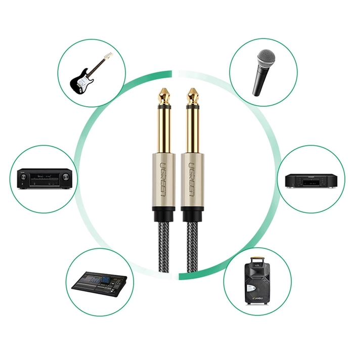  UGREEN Clavija de 6,35 mm AV128 1m Gris