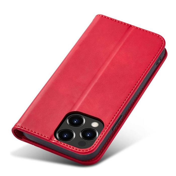 Aimant Fancy Case étui pour iPhone 14 Pro flip cover portefeuille support rouge
