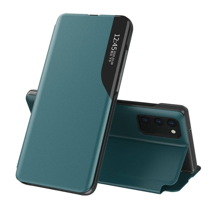 Cuir écologique View Case étui élégant coque avec rabat et fonction stand Samsung Galaxy A72 4G vert