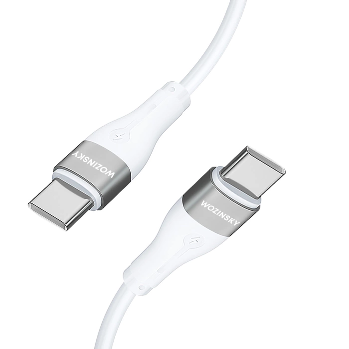 Wozinsky WSTCC1 USB-C / USB-C PD 65W kabel 1 m dlouhý - bílý