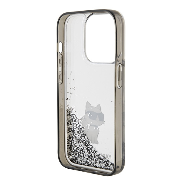 Etui Karl Lagerfeld KLHCP15LLKCNSK iPhone 15 Pro 6.1" transparent hardcase Liquid Glitter Choupette Case