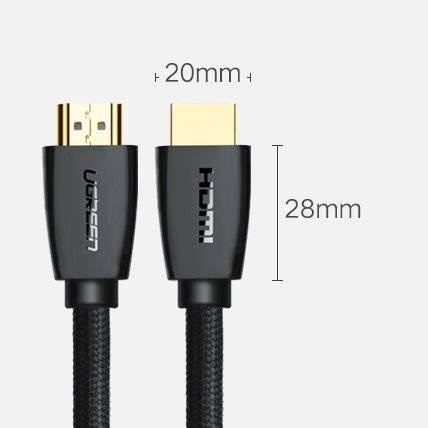 Ugreen câble fort HDMI 2.0 câble tressé en nylon 4K 60 Hz 3D 18 Gbps HDR ARC Ethernet (HEC) 48 bits 1,5 m noir (HD118 40409)